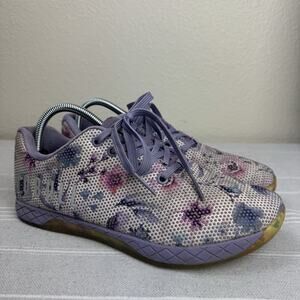 Nobull Watercolor Floral Athletic Gym Trainer Low CrossFit Purple M 8/W 9.5